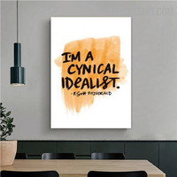 Idealist Typography Quotes Modern Painting Picture Canvas Print for Room Wall Moulding