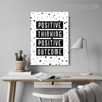 Positive Thinking Typography Quotes Contemporary Painting Picture Canvas Print for Room Wall Illumination