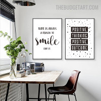 Positive Outcome Typography Quotes Contemporary Painting Picture Canvas Print for Room Wall Drape