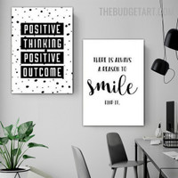 Positive Outcome Typography Quotes Contemporary Painting Picture Canvas Print for Room Wall Decoration