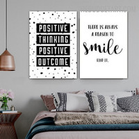 Positive Outcome Typography Quotes Contemporary Painting Picture Canvas Print for Room Wall Disposition