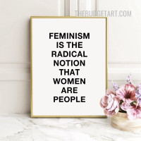 Feminism Typography Modern Painting Picture Canvas Print for Room Wall Outfit