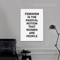 Feminism Typography Modern Painting Picture Canvas Print for Room Wall Drape