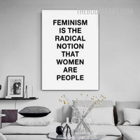 Feminism Typography Modern Painting Picture Canvas Print for Room Wall Molding