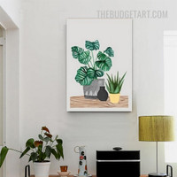 Homalomena Leaves Floral Modern Painting Picture Canvas Print for Room Wall Outfit