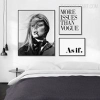 Monochrome Actress Quote Scandinavian Portrayal Pic Canvas Print for Room Wall Decoration