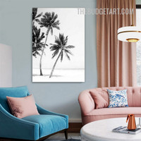 Palm Trees Botanical Vintage Painting Picture Canvas Print for Room Wall Getup