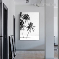 Palm Trees Botanical Vintage Painting Picture Canvas Print for Room Wall Molding