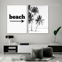 Palm Trees Botanical Vintage Painting Picture Canvas Print for Room Wall Garnish