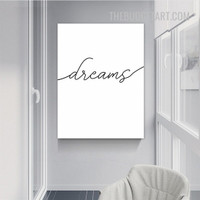 Dreams Typography Modern Painting Pic Canvas Print for Room Wall Illumination