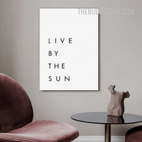 Live By Typography Modern Painting Picture Canvas Print for Room Wall Adornment