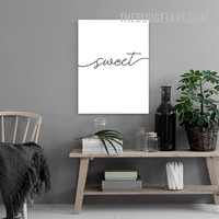 Sweet Typography Modern Painting Image Canvas Print for Room Wall Décor