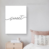 Sweet Typography Modern Painting Image Canvas Print for Room Wall Drape