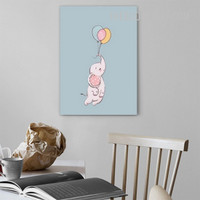 Flying Elephant Nordic Animal Modern Painting Picture Canvas Print for Room Wall Flourish