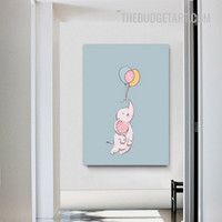 Flying Elephant Nordic Animal Modern Painting Picture Canvas Print for Room Wall Molding