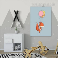 Fox Balloons Nordic Animal Modern Painting Picture Canvas Print for Room Wall Arrangement