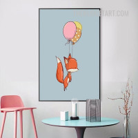 Fox Balloons Nordic Animal Modern Painting Picture Canvas Print for Room Wall Assortment