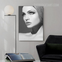 Woman Face Nordic Figure Vintage Painting Picture Canvas Print for Room Wall Décor