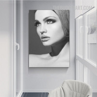 Woman Face Nordic Figure Vintage Painting Picture Canvas Print for Room Wall Drape