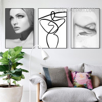 Female Figure Nordic Abstract Modern Painting Picture Canvas Print for Room Wall Equipment