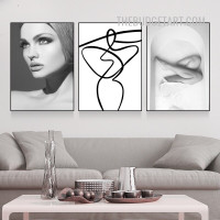 Female Figure Nordic Abstract Modern Painting Picture Canvas Print for Room Wall Getup