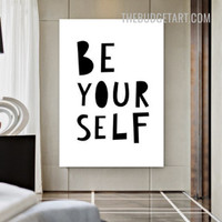 Be Your Self Typography Modern Painting Picture Canvas Print for Room Wall Garnish