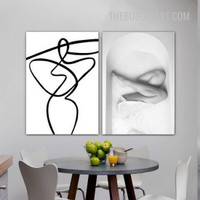 Woman Figure Nordic Abstract Modern Painting Picture Canvas Print for Room Wall Flourish 