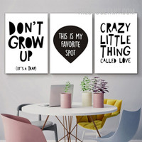 Dont Grow Up Typography Modern Painting Picture Canvas Print for Room Wall Disposition