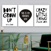 Dont Grow Up Typography Modern Painting Picture Canvas Print for Room Wall Garniture