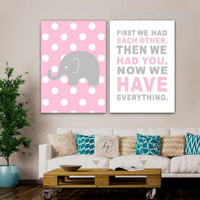 Little Elephant Animal Kids Modern Painting Picture Canvas Print for Room Wall Adornment