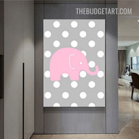 Little Elephant Animal Kids Modern Painting Image Canvas Print for Room Wall Tracery