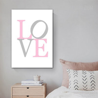 Love Typography Modern Painting Picture Canvas Print for Room Wall Garnish