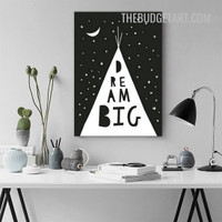 Dream Big Typography Modern Painting Picture Canvas Print for Room Wall Garniture