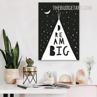 Dream Big Typography Modern Painting Picture Canvas Print for Room Wall Décor