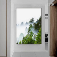 Forest Mist Naturescape Modern Painting Picture Landscape Print On Canvas for Room Wall Décor