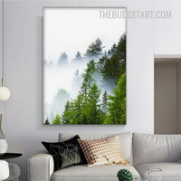 Forest Mist Naturescape Modern Painting Picture Landscape Canvas Print for Room Wall Drape