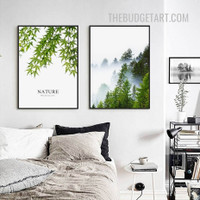 Forest Naturescape Modern Painting Picture 2 Piece Canvas Wall Art Print for Room Décor