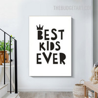 Best Kids Ever Typography Modern Painting Picture Canvas Print for Room Wall Disposition