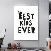 Best Kids Ever Typography Modern Painting Picture Canvas Quote Print for Room Wall Decoration