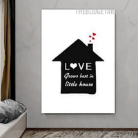 Little House Typography Modern Painting Picture Canvas Quote Print for Room Wall Garnish