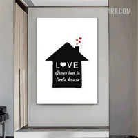 Little House Typography Modern Painting Picture Canvas Wall Art Quote Print for Room Wall Trimming