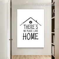 No Place Like Home Typography Modern Painting Picture Wall Art Quote Canvas Print for Room Wall Outfit