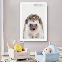 Porcupine Nordic Painting Picture Animal Canvas Print for Room Wall Finery