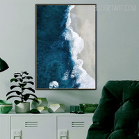 Beach Waves Landscape Nature Nordic Painting Picture Canvas Print for Room Wall Disposition