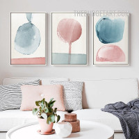 Fleck Bold Line Abstract Nordic Watercolor Painting Picture 3 Piece Canvas Wall Art Prints for Room Outfit