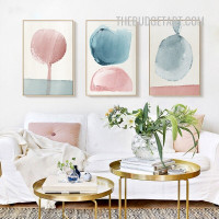 Fleck Bold Line Abstract Nordic Watercolor Painting Picture 3 Piece Canvas Wall Art Prints For Room Trimming