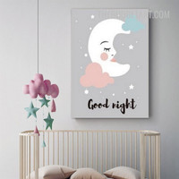 Good Night Typography Kids Nordic Modern Painting Picture Children Art Canvas Print for Room Wall Ornament