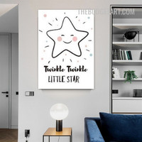 Twinkle Twinkle Typography Kids Nordic Modern Twinkle Painting Picture Canvas Children Art Print for Room Wall Tracery