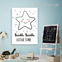 Twinkle Twinkle Typography Kids Nordic Modern Painting Picture Kids Canvas Wall Art Print for Room Outfit