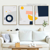 Half Orb Lines Abstract Nordic Geometric Shapes Modern Painting Picture 3 Piece Canvas Wall Art Prints for Room Equipment